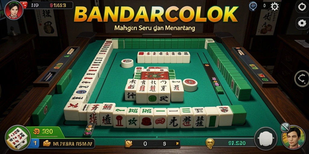 Tampilan menarik dari gameplay BANDARCOLOK dengan ubin Mahjong.