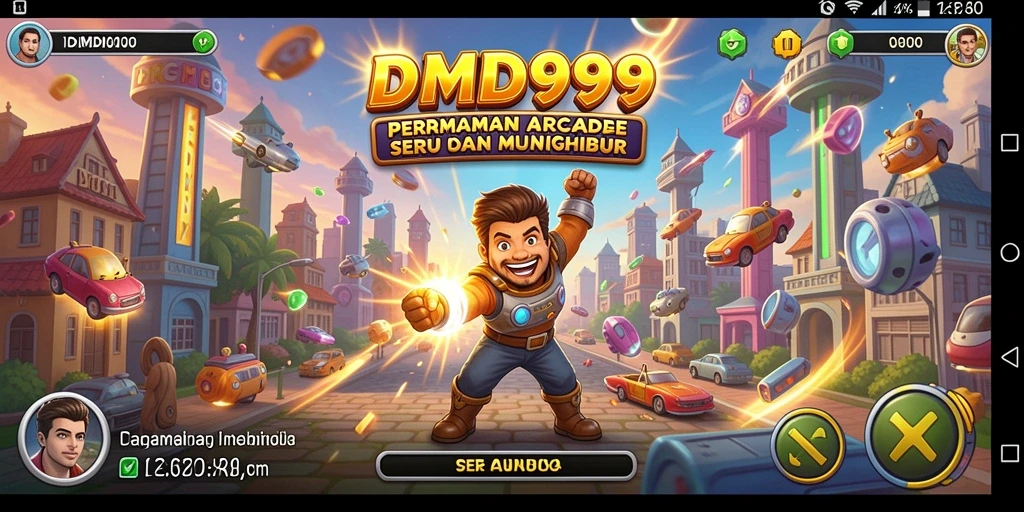 Gameplay DMD999 yang seru dan menantang di dalam aplikasi Arcade.