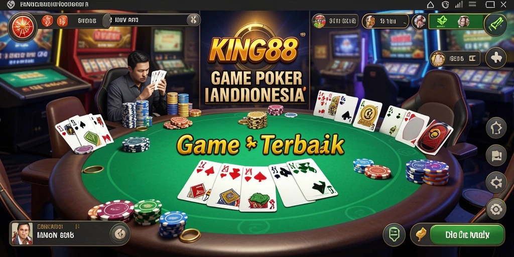 Tampilan gameplay Poker yang mengasyikkan dan interaktif.