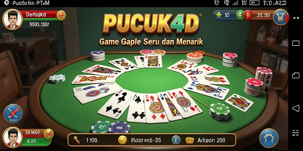 Screenshot gameplay Gaple di PUCUK4D dengan suasana kompetitif.