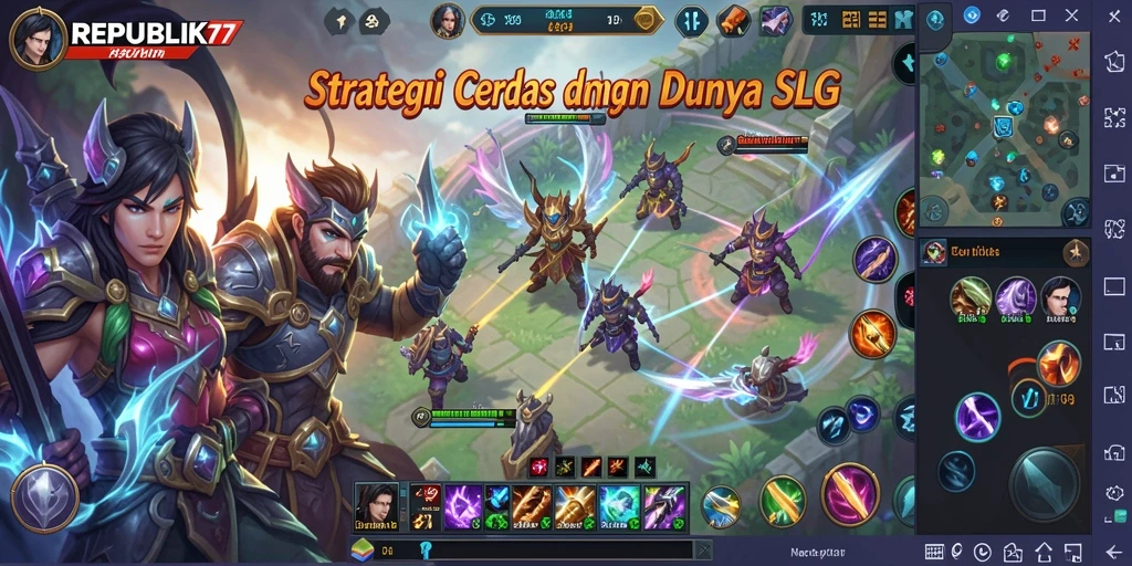 Tampilan gameplay mendebarkan di REPUBLIK77 saat membangun kerajaan.