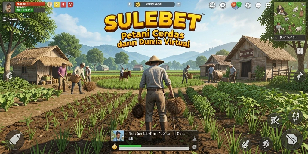 Screenshot gameplay <strong>SULEBET</strong> menampilkan kebun yang subur dan beragam tanaman.