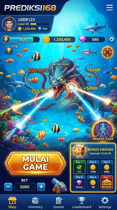 Tampilan utama aplikasi prediksi168 yang intuitif.